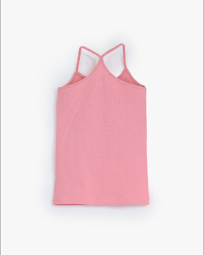 Girls' Lycra Cross-Back Cami Top - Soft Rose