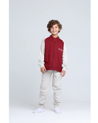 Round Pajamas Set - Dark Red