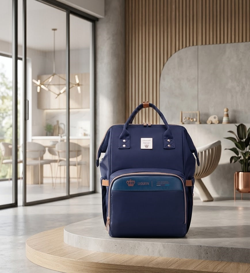 LEQUEEN Gen 8 Classic Diaper Backpack - Navy Blue