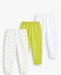 Junior Baby Pants Pack of 3 - Lime, White & Stars