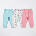 Junior Baby Pants Pack of 3 - Mint, Print & Pink