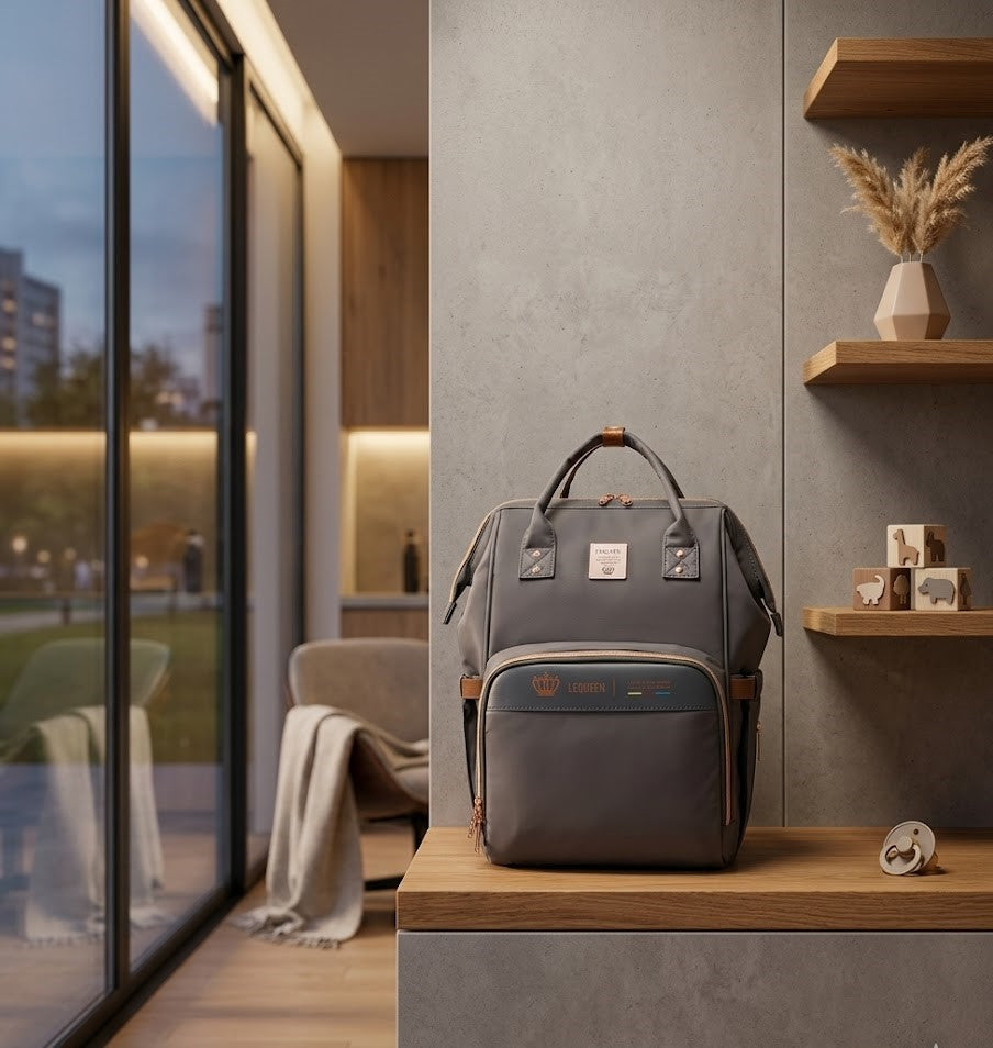 LEQUEEN Gen 8 Classic Diaper Backpack - Grey