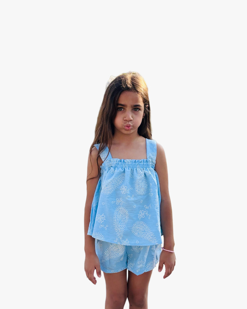 Sky Blue Paisley Summer Set