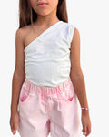 Girls Pink Casual Elastic Waist Shorts