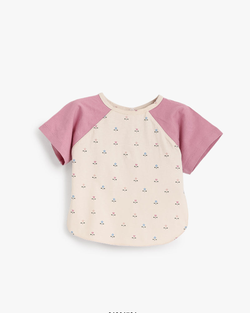 Dainty Print Raglan Sleeve Baby Bib