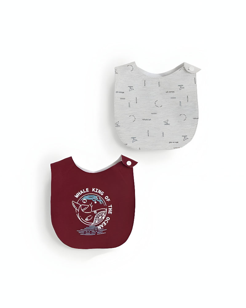 Junior Whale King Baby Bib Set