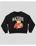 Vintage Graphic  Black Crew Neck Sweatshirt