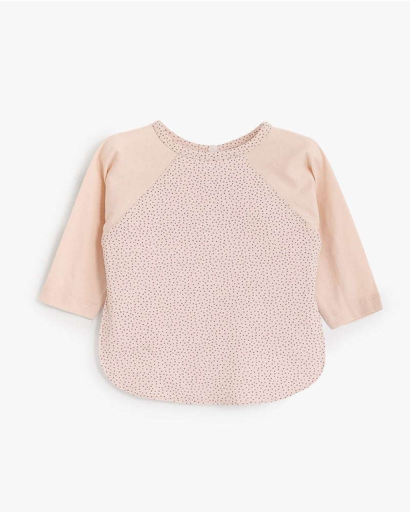 Dainty Polka Dot Raglan Sleeve Baby Bib