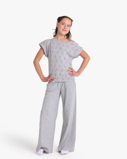 Girls Tropical Flamingo Graphic Tee and Patterned Shorts Set
