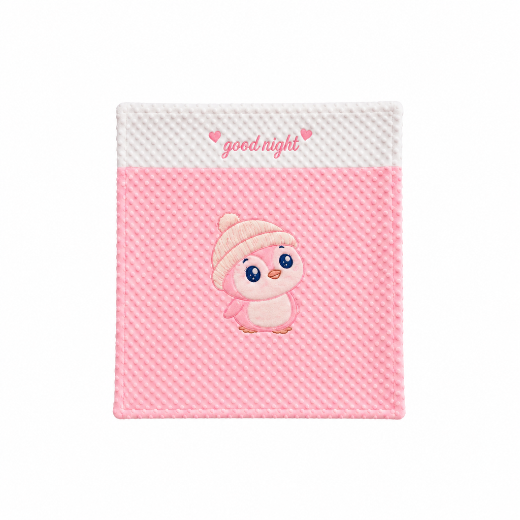 Smurfs Good Night Applique Baby Blanket - Pink