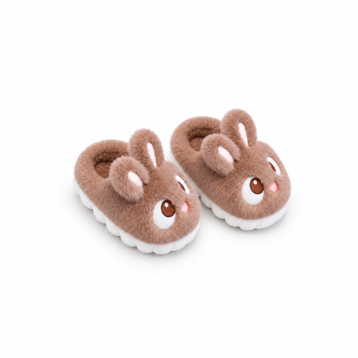 Baby Fur Slippers - Bunny - Brown