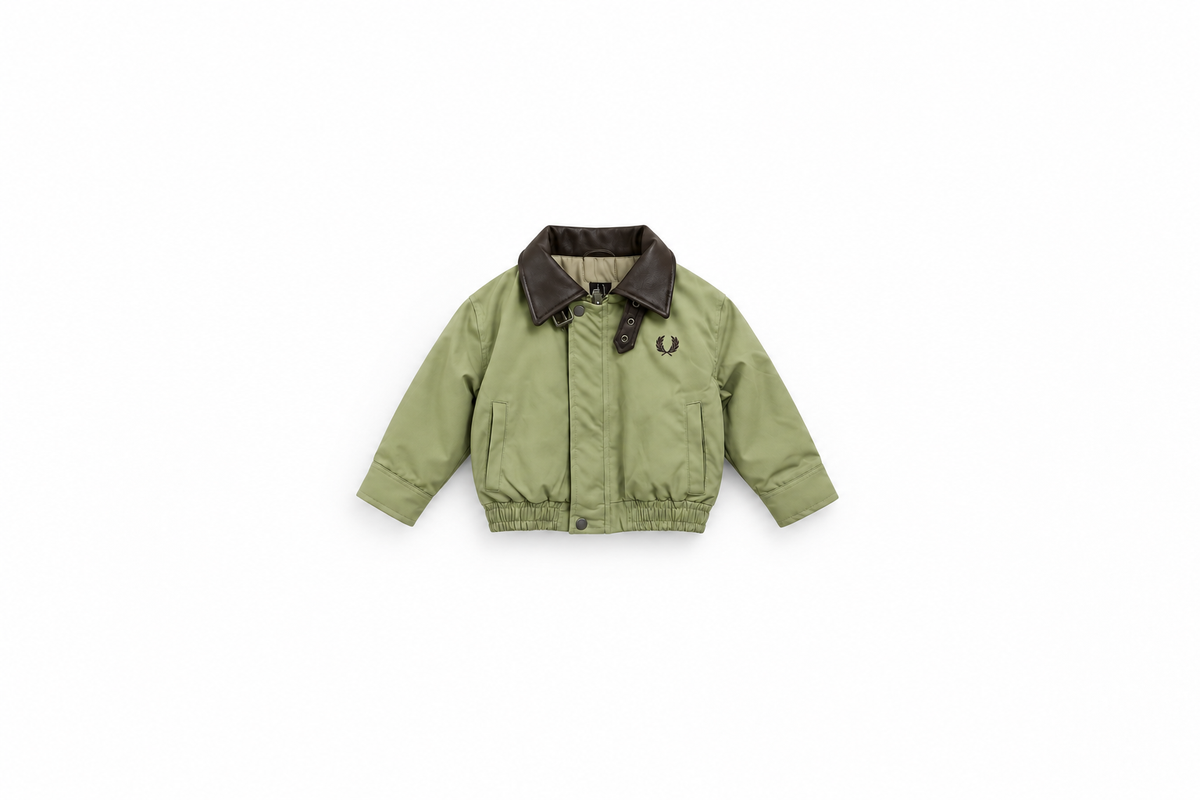 Boys' Contrast Collar Bomber Jacket - Sage