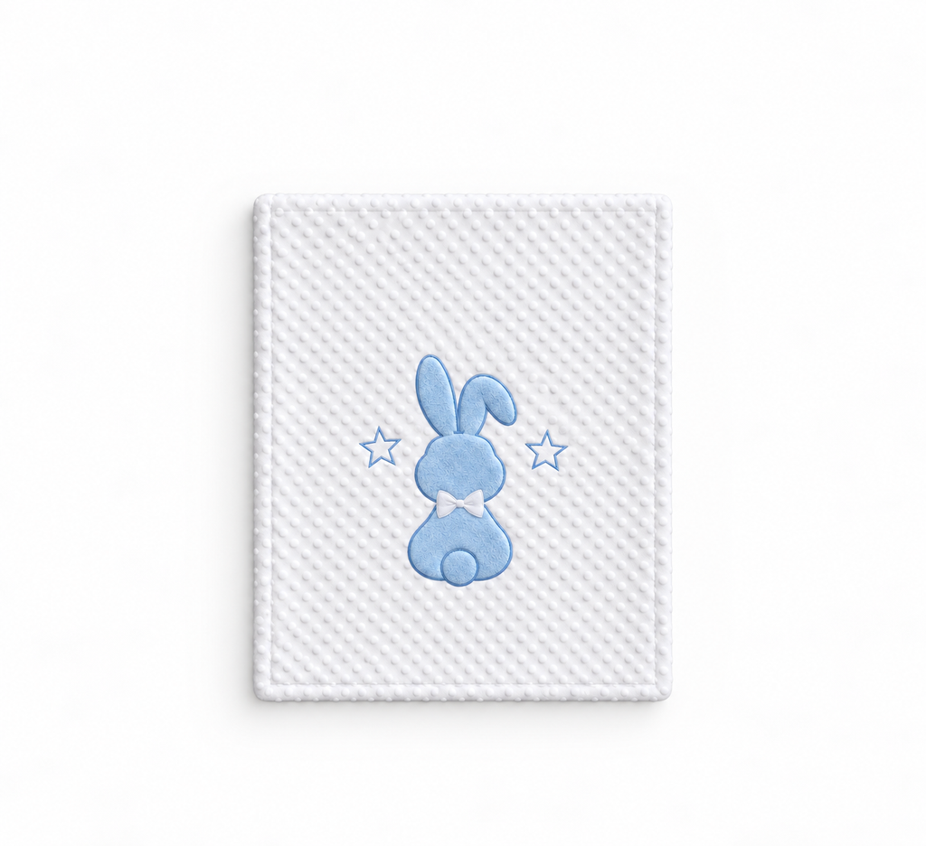 Smurfs Bunny and Stars Embossed Baby Blanket - White / Blue