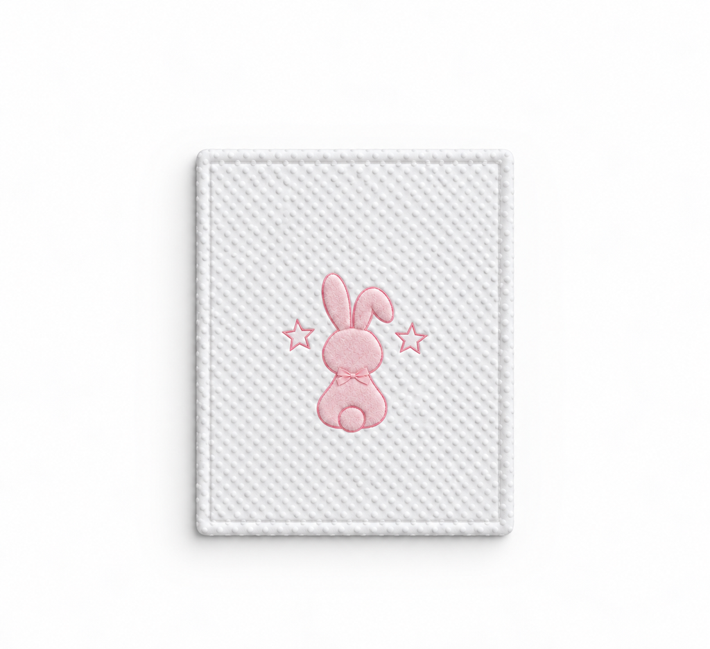 Smurfs Bunny and Stars Embossed Baby Blanket - White / Pink