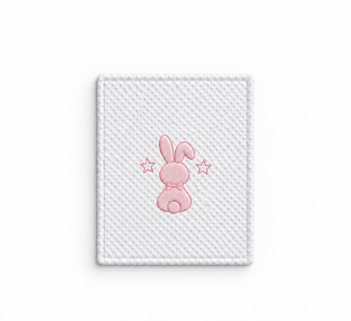 Smurfs Bunny and Stars Embossed Baby Blanket - White / Pink