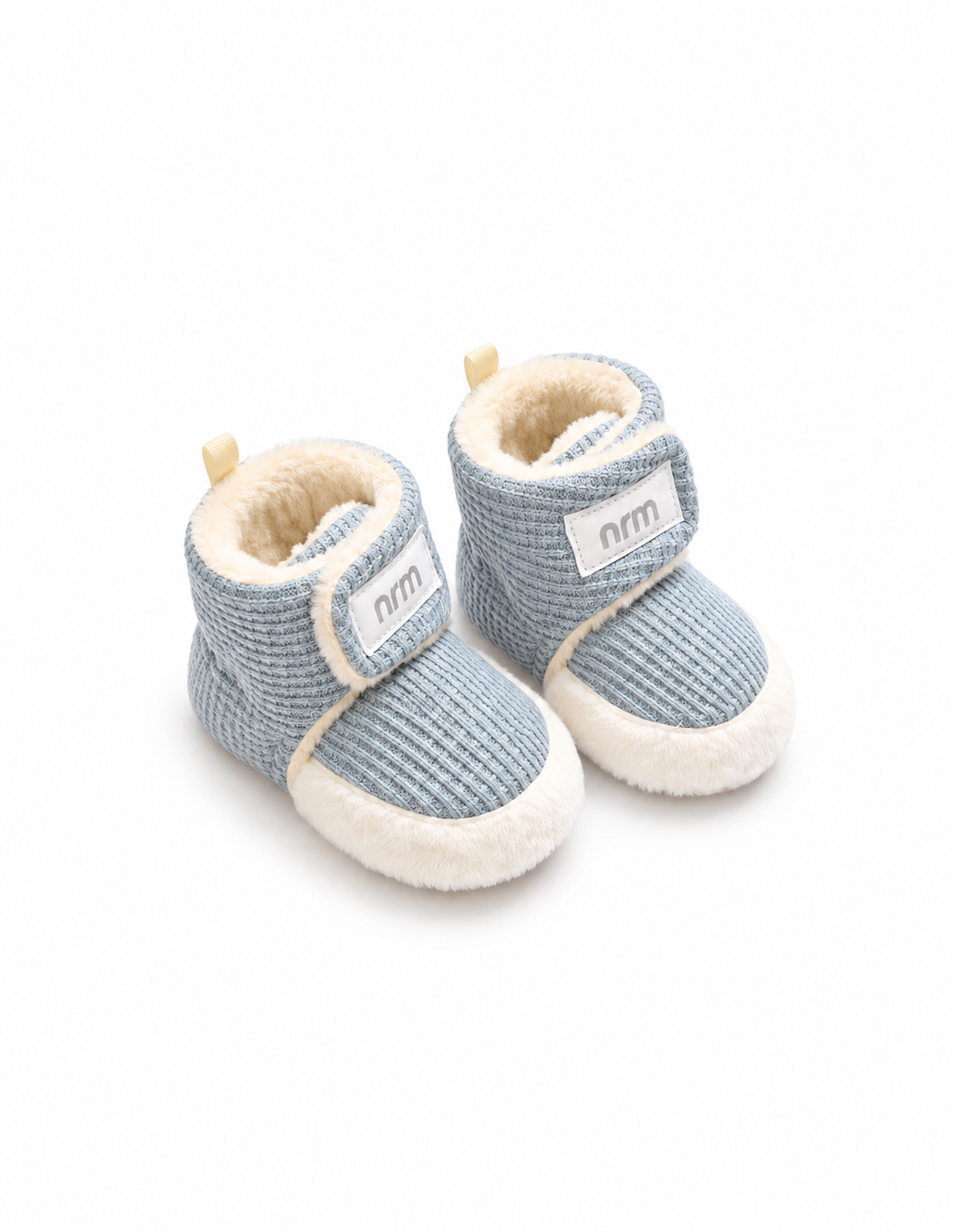 Newborn Booties - Check Strap - Blue