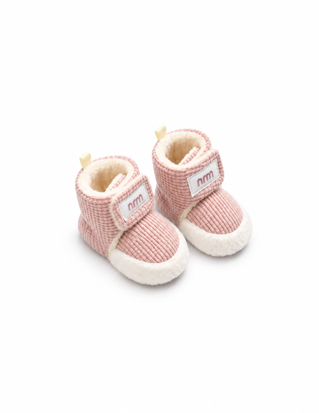 Newborn Booties - Check Strap - Pink