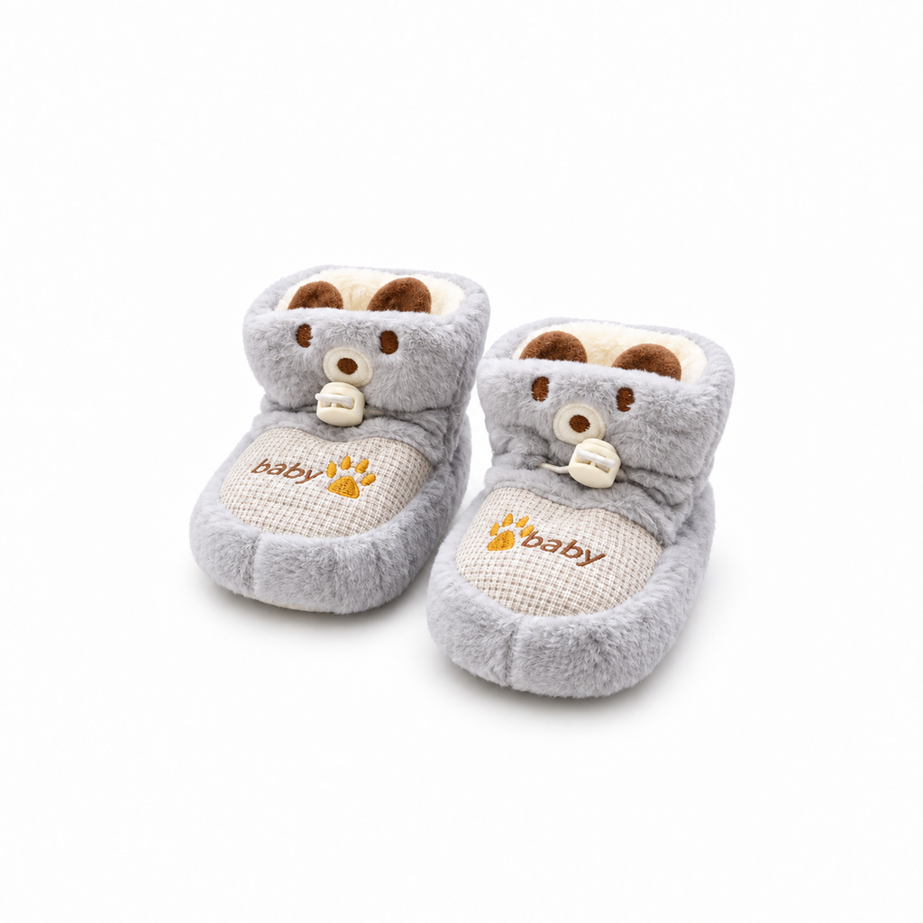 Newborn Booties - Puppy - Gray
