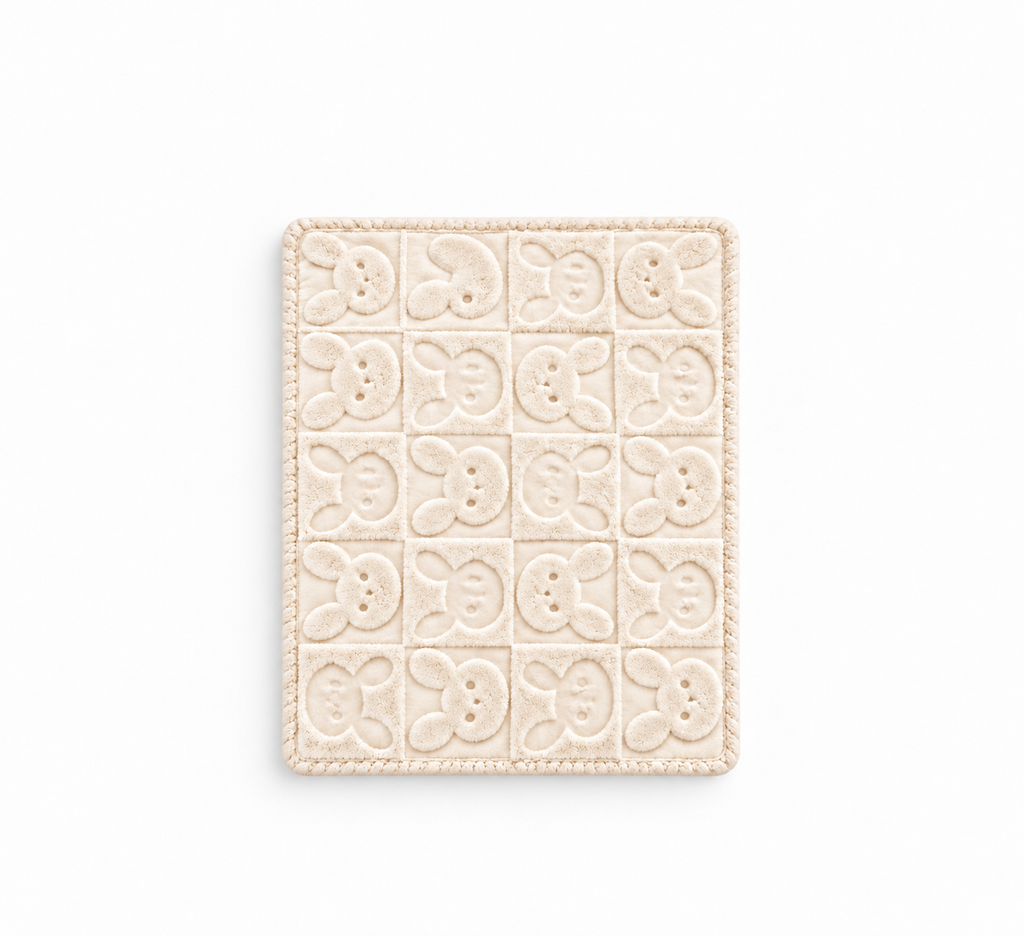 Smurfs Bunny Face Embossed Baby Blanket - White