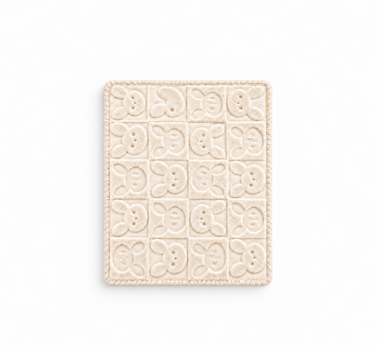 Smurfs Bunny Face Embossed Baby Blanket - White