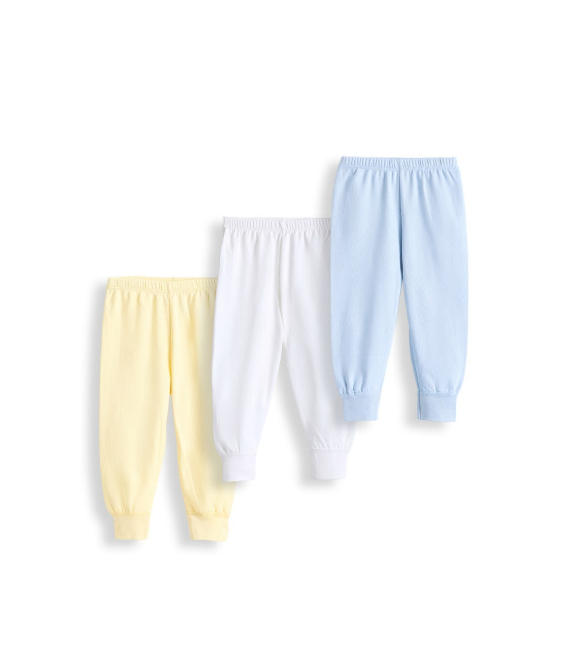 Junior Baby Pants Pack of 3 - Yellow, White & Blue