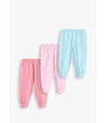 Junior Baby Pants Pack of 3 - Coral, Pink & Mint