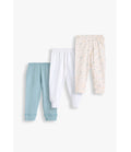 Junior Baby Pants Pack of 3 - Teal, White & Cream