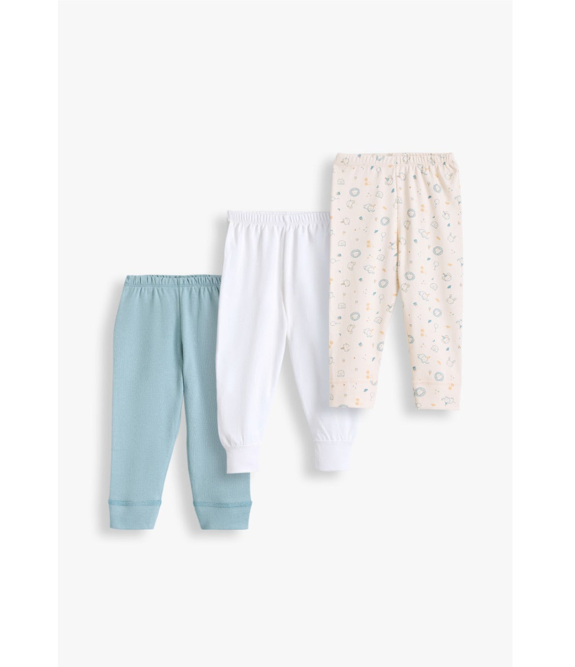 Junior Baby Pants Pack of 3 - Teal, White & Cream