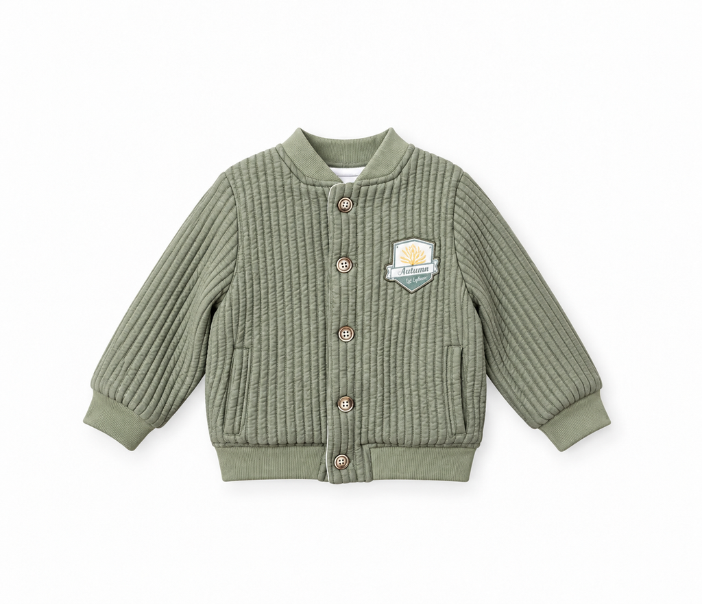 Baby Ribbed Knit Bomber Cardigan