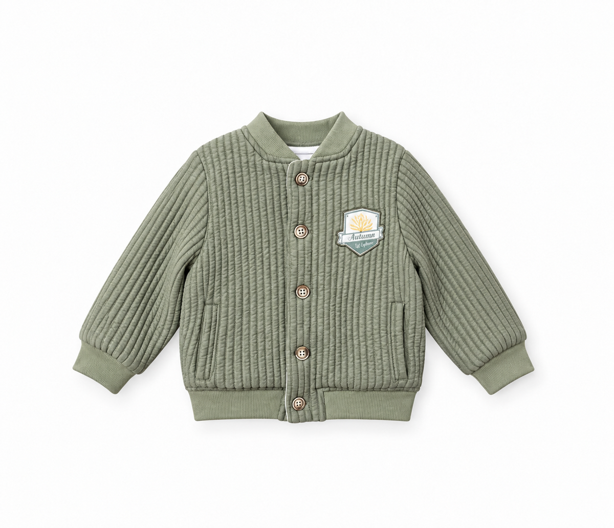 Baby Ribbed Knit Bomber Cardigan