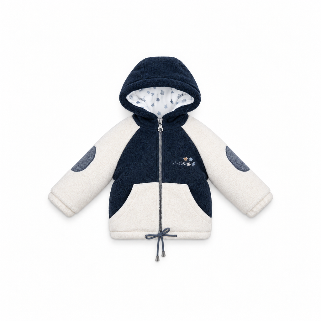 Baby Colour-Block Sherpa Hooded Jacket