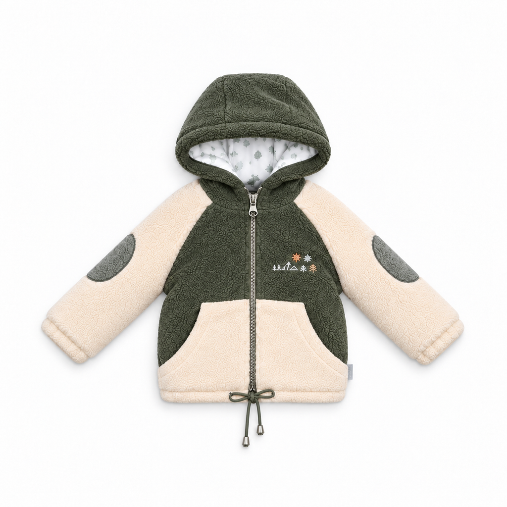 Baby Colour-Block Sherpa Hooded Jacket