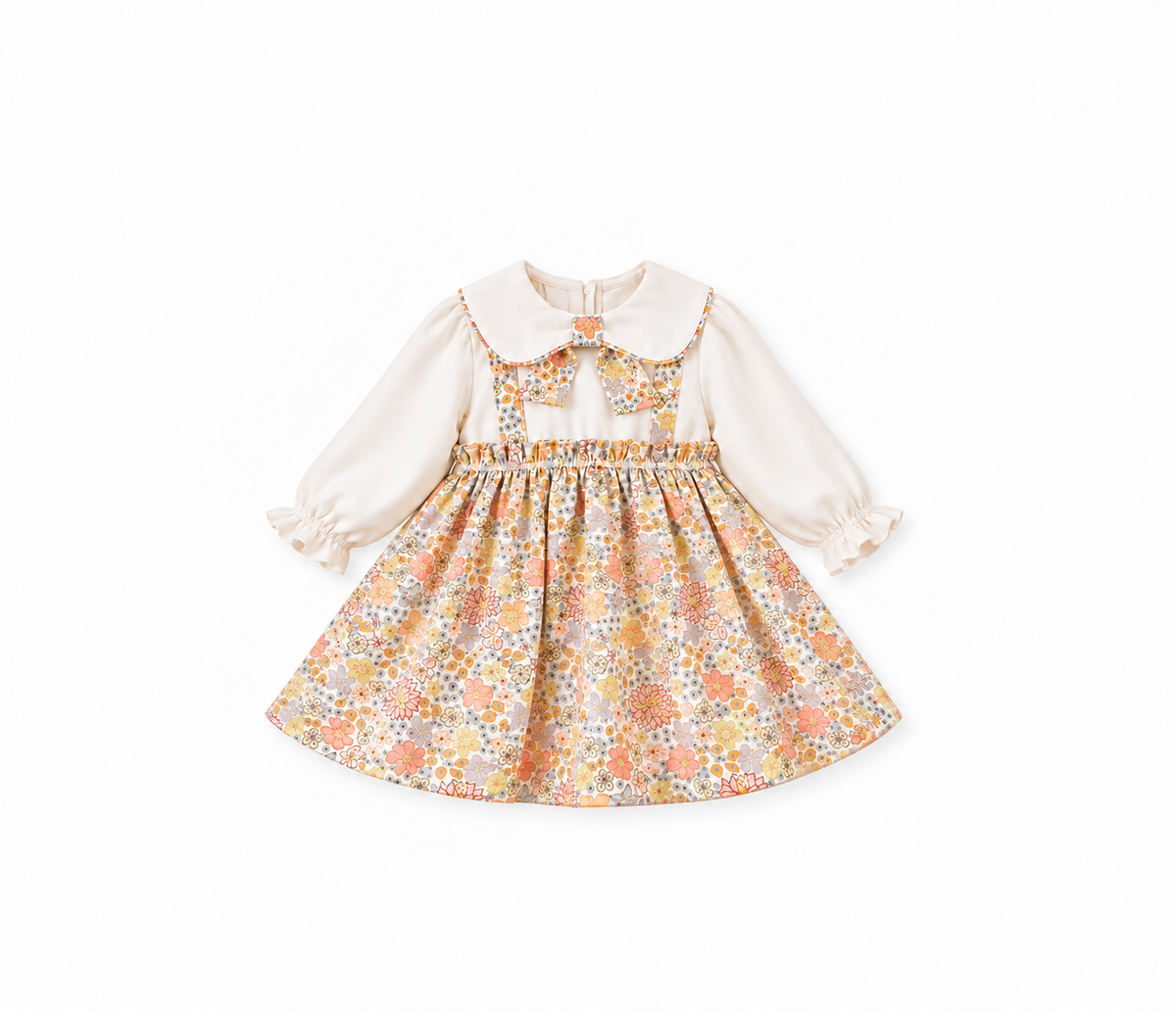 Baby Girls' Floral Skirt Dress - Apricot
