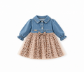 Baby Girls' Denim and Leopard Tulle Dress