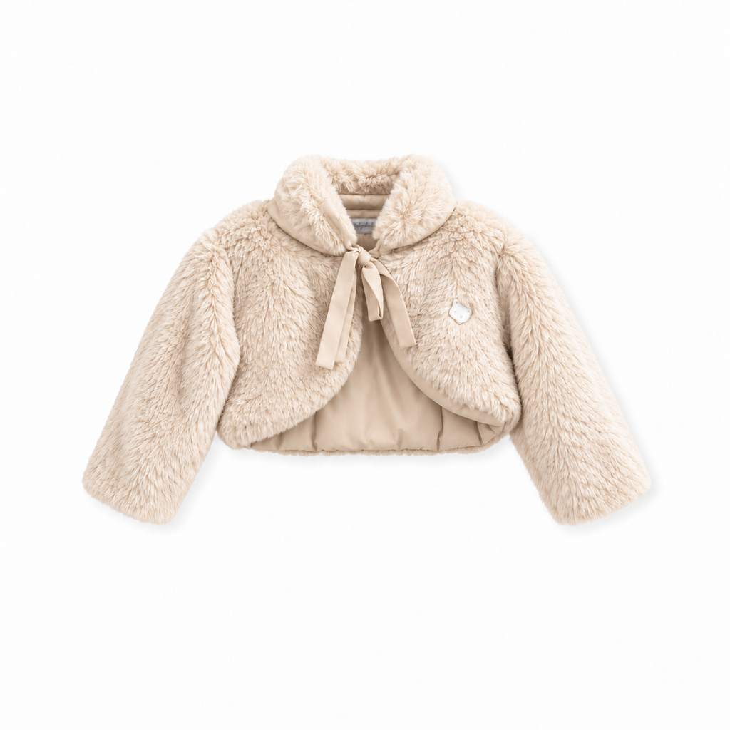 Baby Girls' Faux Fur Bolero - Light Beige