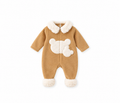 Baby Bear Fleece Romper - Camel