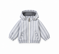 Baby Striped Hooded Windbreaker - Dark Grey