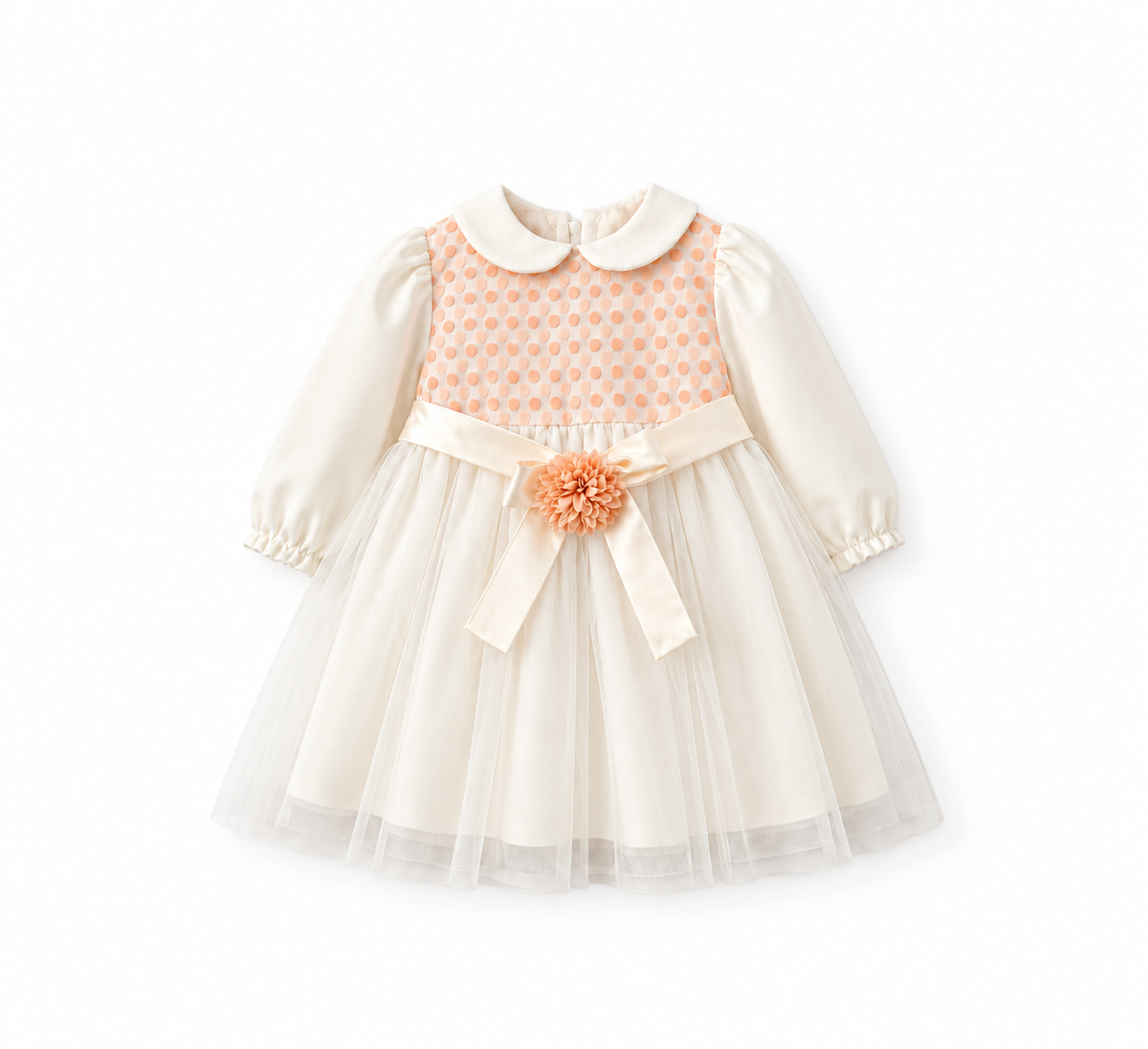 Baby Girls' Tulle Party Dress - Ivory