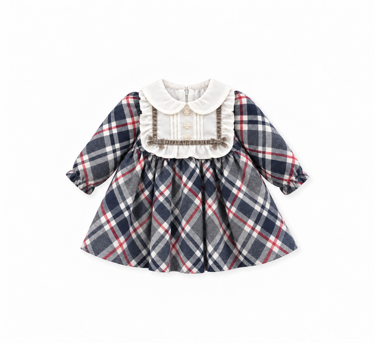 Baby Girls' Tartan Dress - Navy