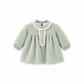 Baby Girls' Ribbed Velour Lace Dress