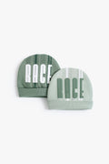 Junior Baby Cap Set of 2 - Race Sage