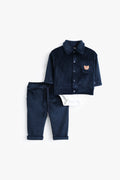 Junior Baby Set of 3 - Navy Corduroy Shacket