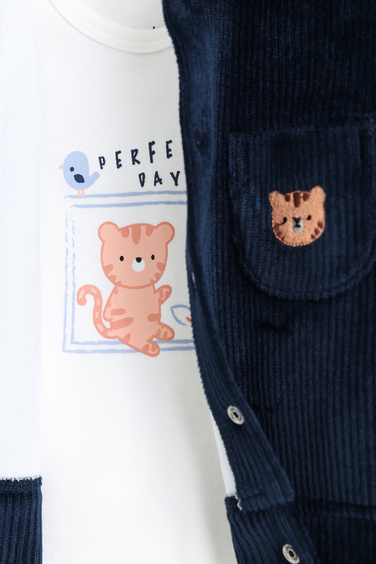 Junior Baby Set of 3 - Navy Corduroy Shacket