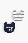 Junior Baby Bib Set of 2 - Friends Navy