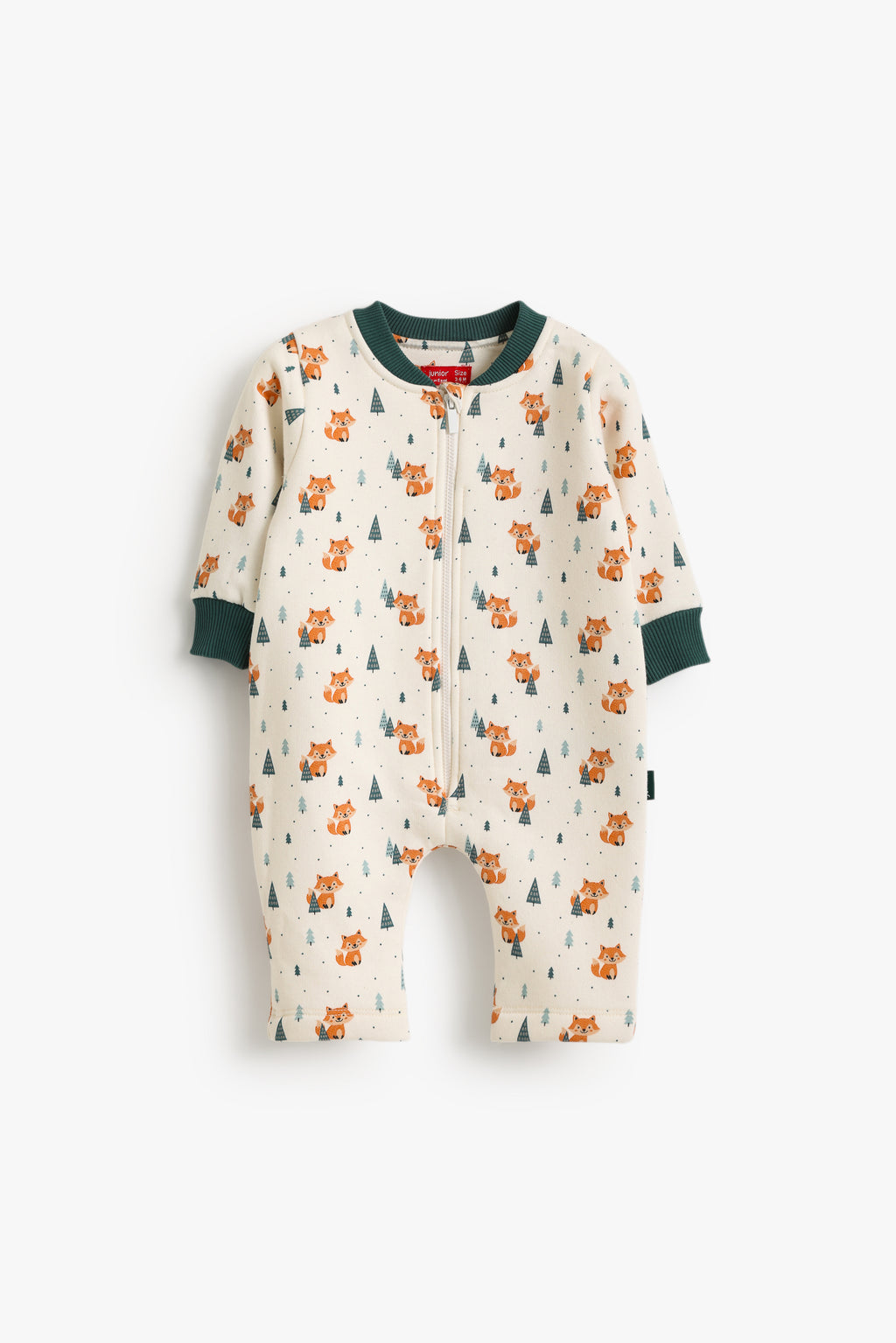 Junior Baby Zip Romper - Wild Foxie Forest
