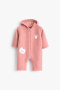 Junior Baby Teddy Fleece Romper - Coral