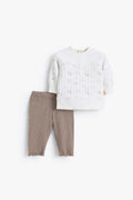 Junior Baby Pyjama Set of 2 - Ivory Knit