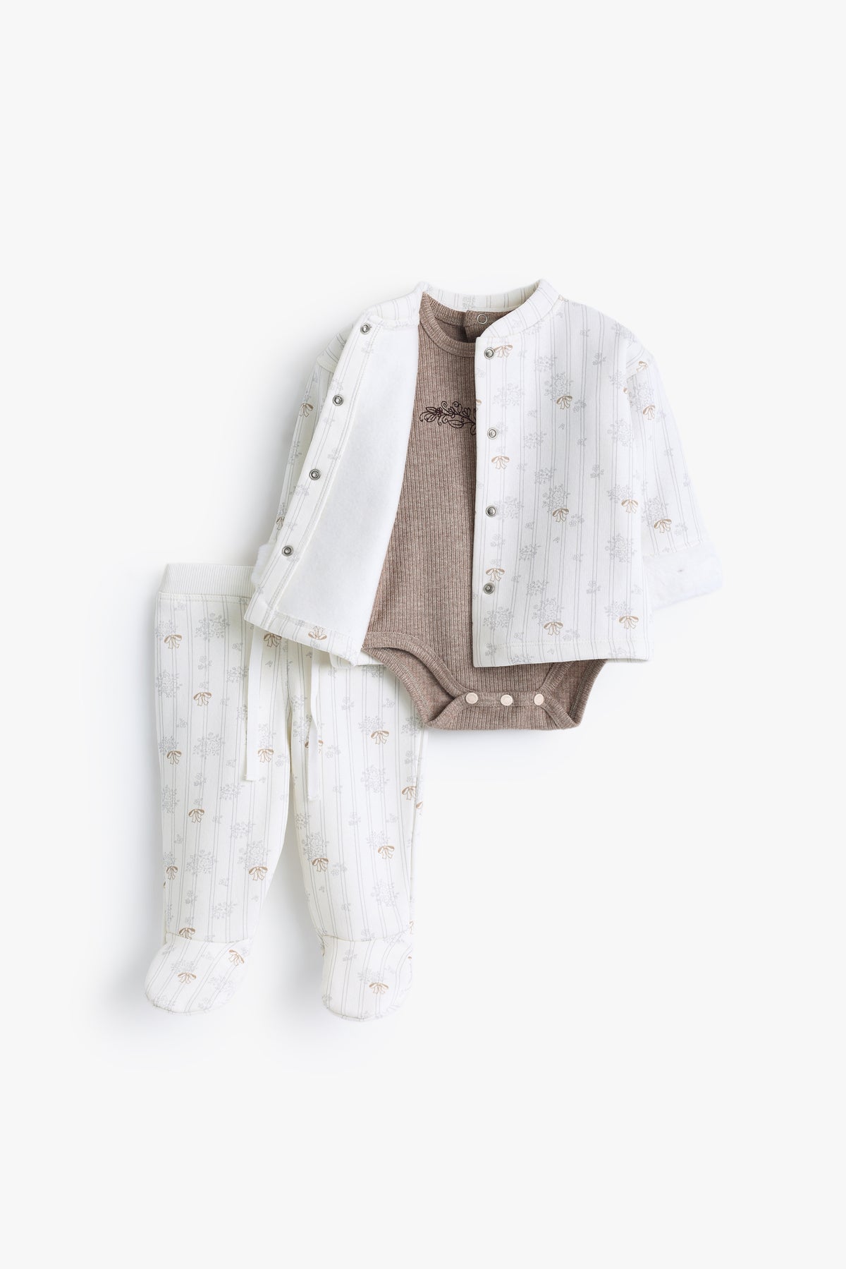 Junior Baby Set of 3 - Glory Floral Ivory