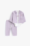 Junior Baby Set of 3 - Mauve Bow Cardigan