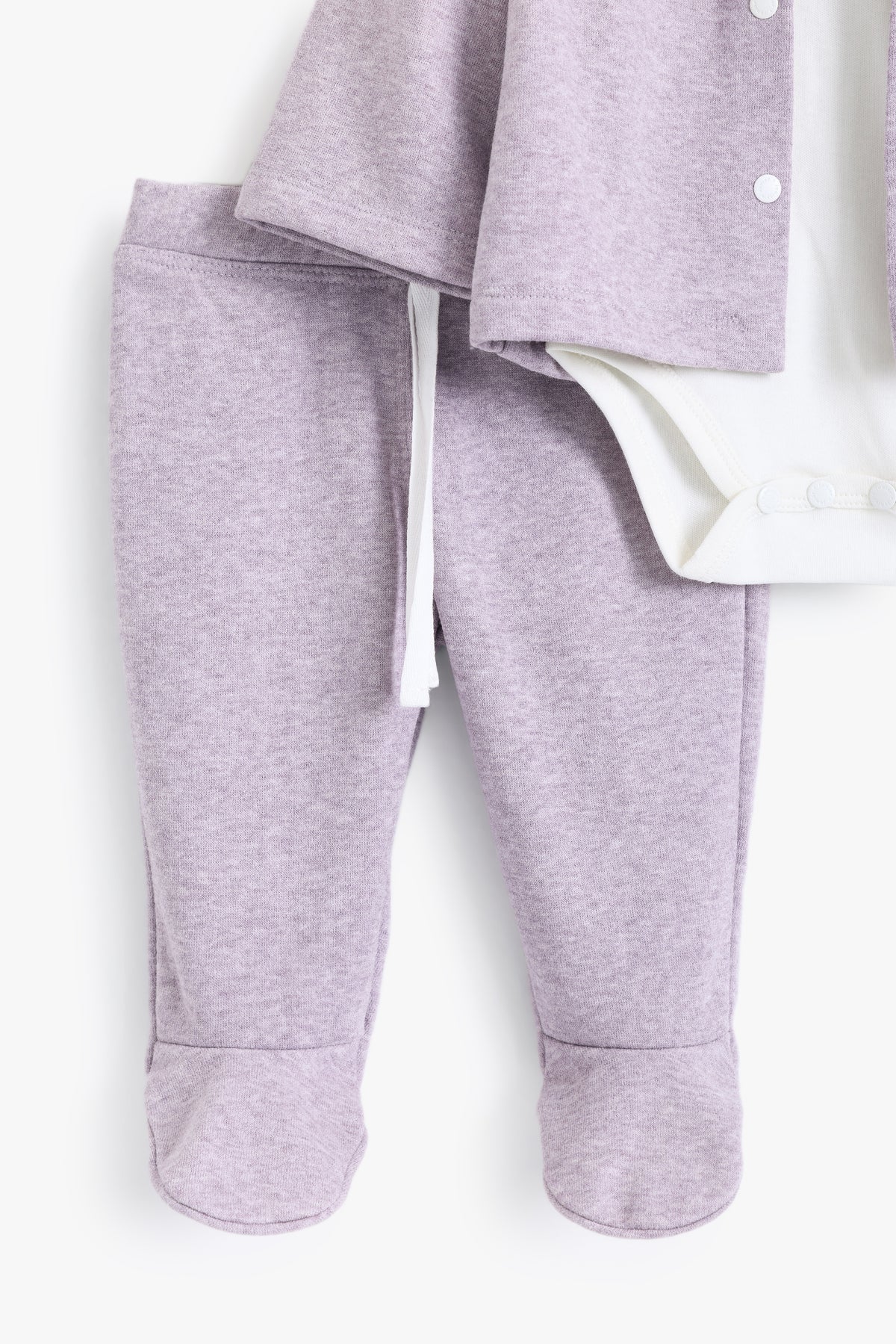 Junior Baby Set of 3 - Mauve Bow Cardigan